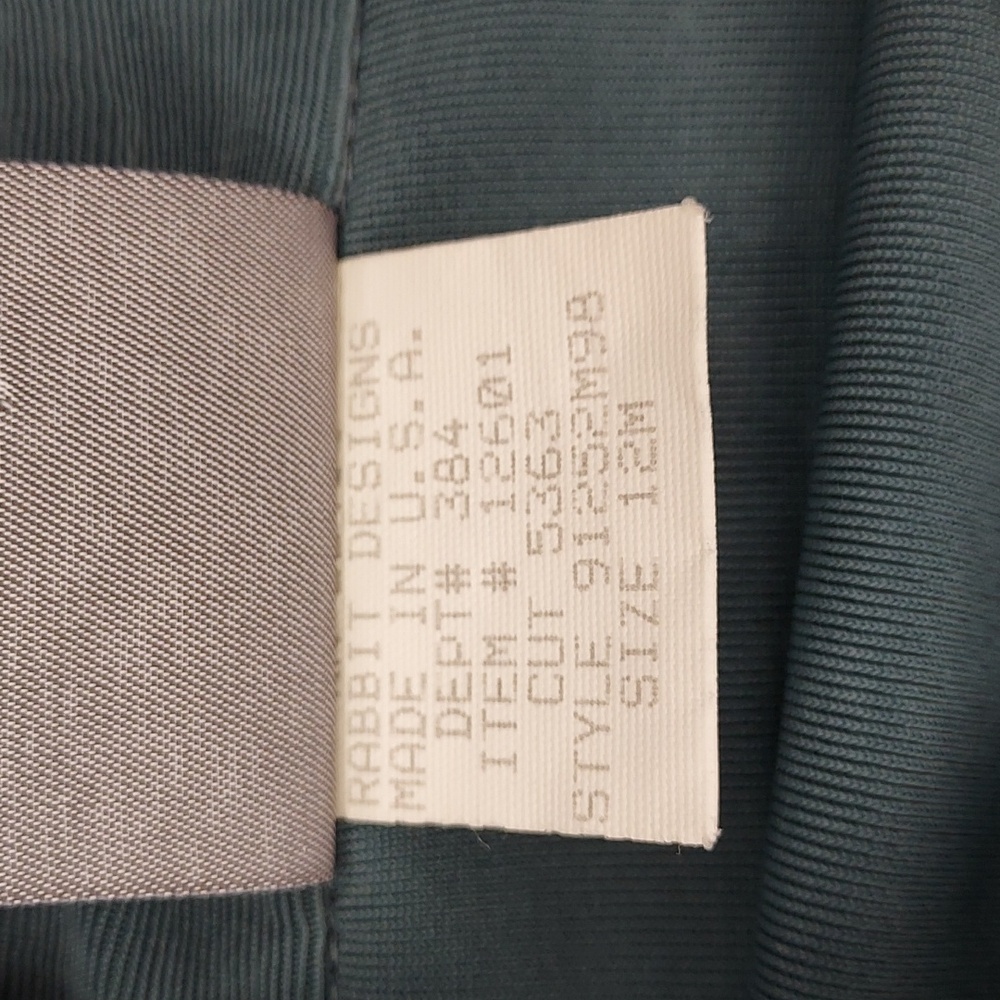 Vintage Rabbit Rabbit Rabbit Designs Blue Grey Long Sleeve Button Up Dress 12 - Picture 10 of 13